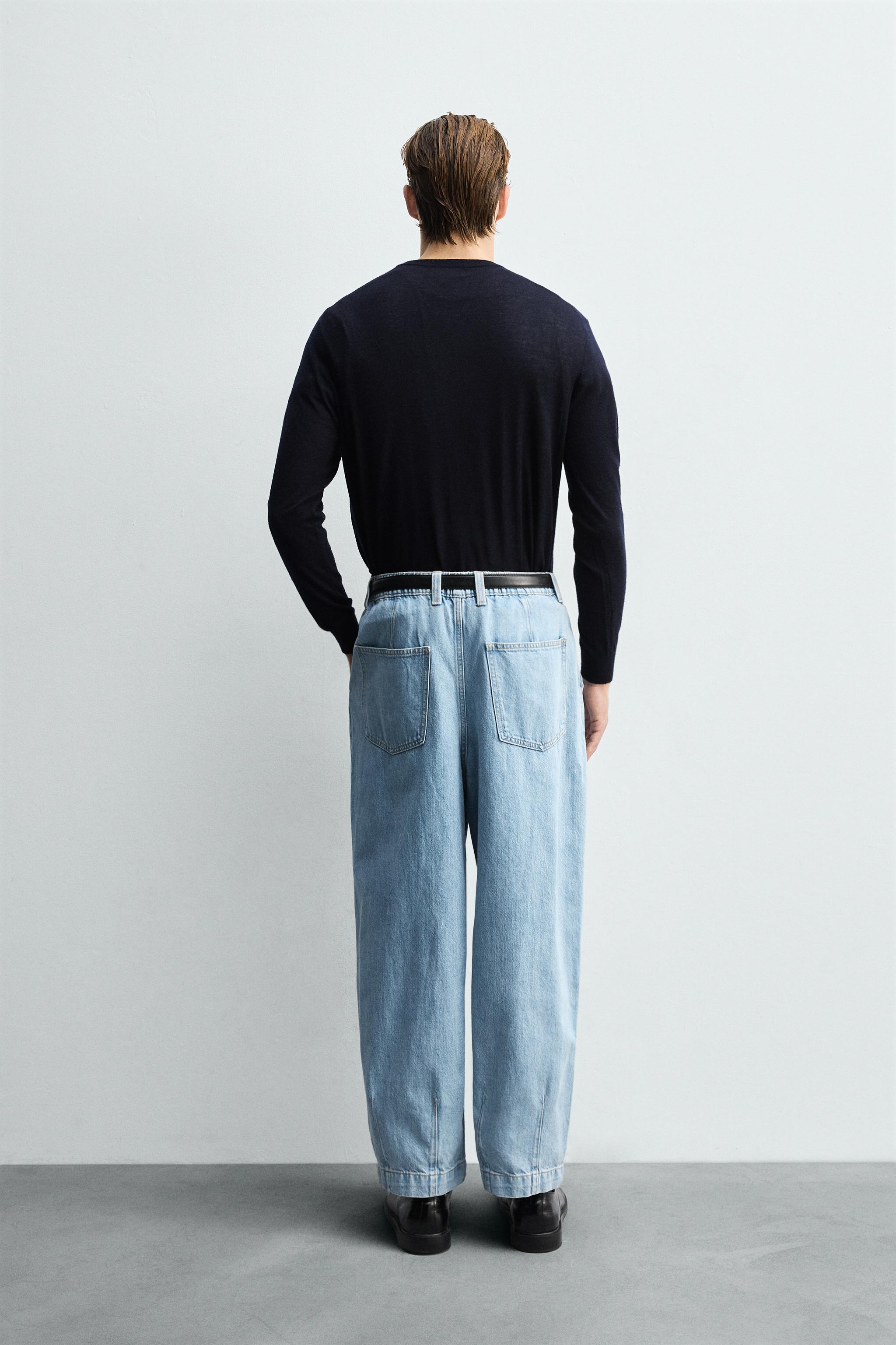 PANTALON DENIM CHINO COUPE AMPLE À PLIS